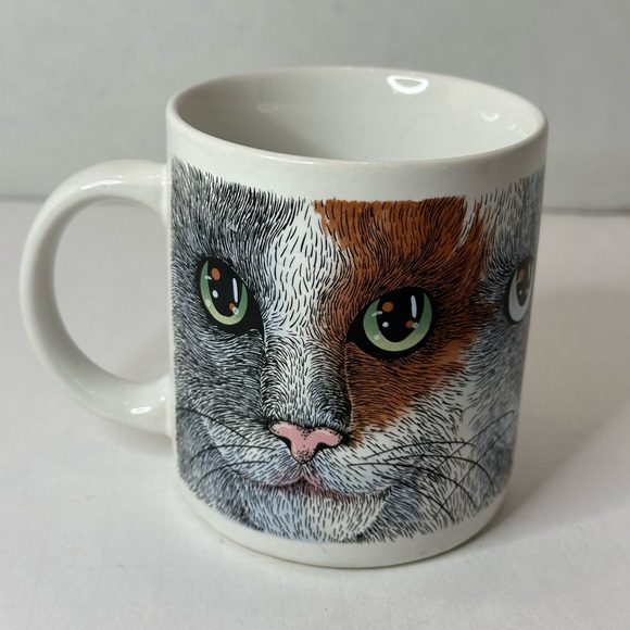Vintage Norcrest Cat Face Ceramic 10oz Mug Unique HTF - Picture 3 of 6